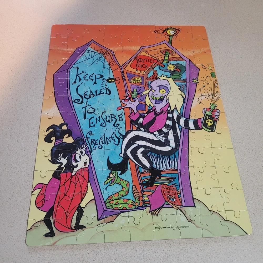 VTG 1990 Beetlejuice 100 Piece Jigsaw Puzzle Complete